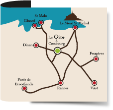 plan d'accès au gîte